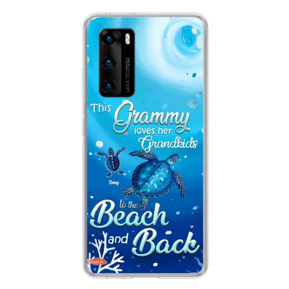 Personalized Grandma Turtle Phone Case - Up to 6 Turtles - This Grammy Loves Her Grandkids To The Beach And Back - For Xiaomi, Oppo And Huawei Phone Case - HWDFYR