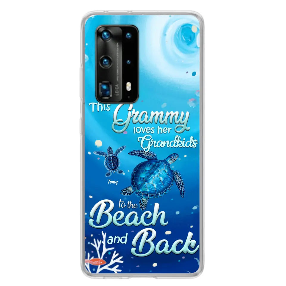 Personalized Grandma Turtle Phone Case - Up to 6 Turtles - This Grammy Loves Her Grandkids To The Beach And Back - For Xiaomi, Oppo And Huawei Phone Case - HWDFYR