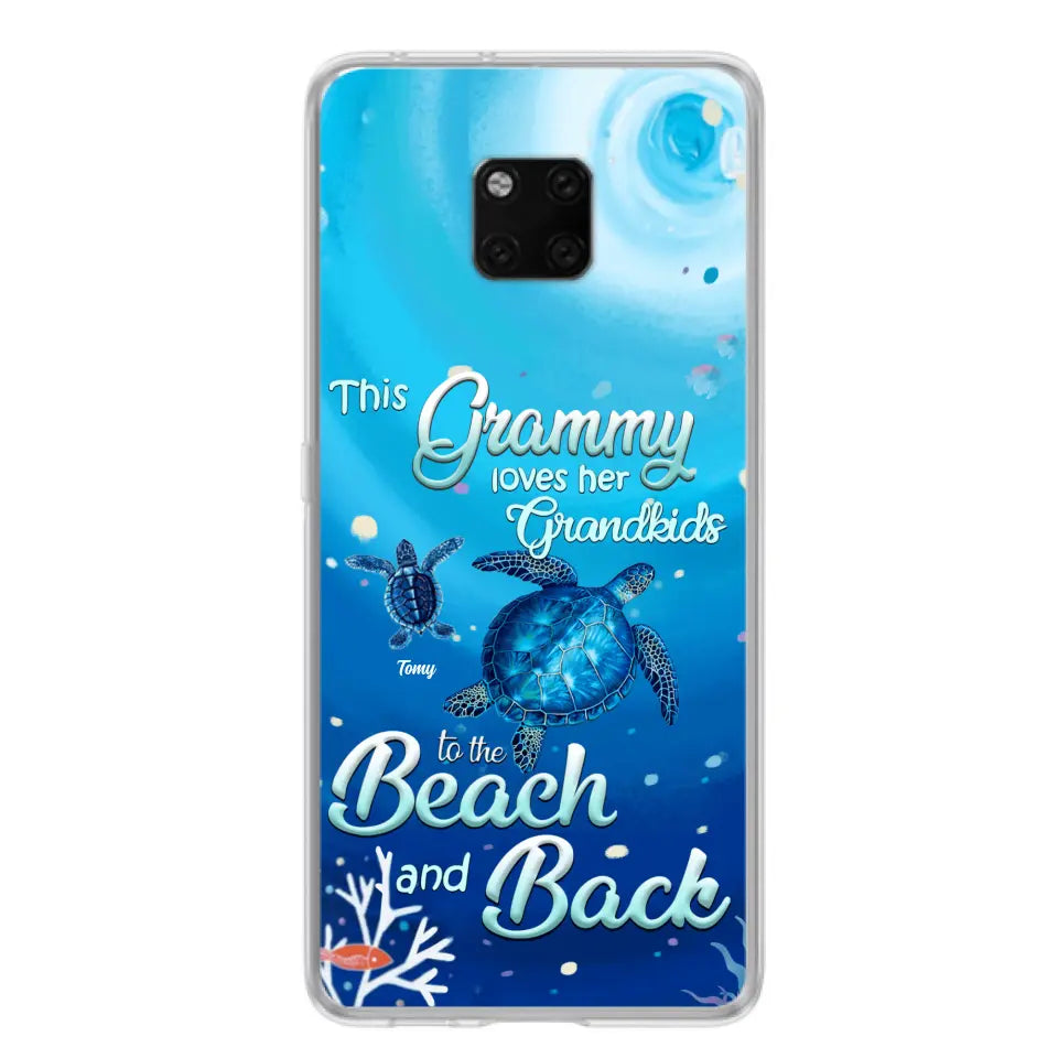 Personalized Grandma Turtle Phone Case - Up to 6 Turtles - This Grammy Loves Her Grandkids To The Beach And Back - For Xiaomi, Oppo And Huawei Phone Case - HWDFYR