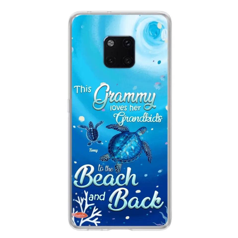 Personalized Grandma Turtle Phone Case - Up to 6 Turtles - This Grammy Loves Her Grandkids To The Beach And Back - For Xiaomi, Oppo And Huawei Phone Case - HWDFYR