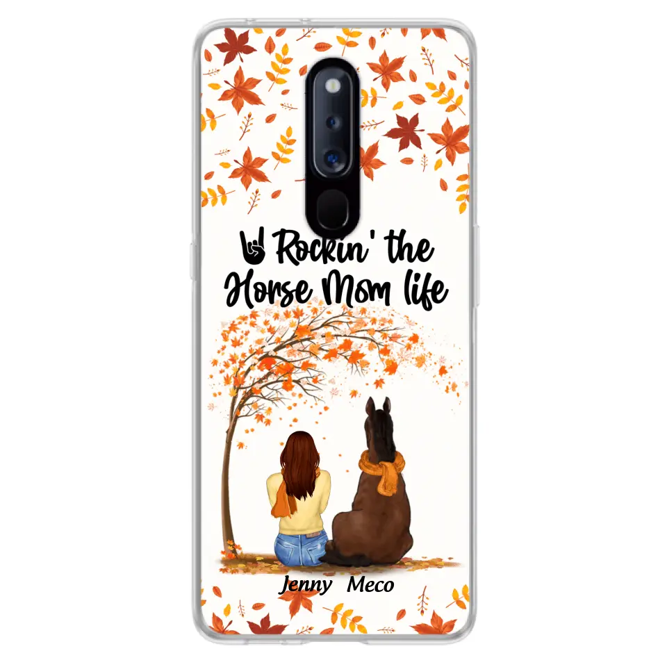 Personalized Horse Mom In Autumn Phone Case - Girl With Up to 3 Horses - Case For Xiaomi, Oppo And Huawei