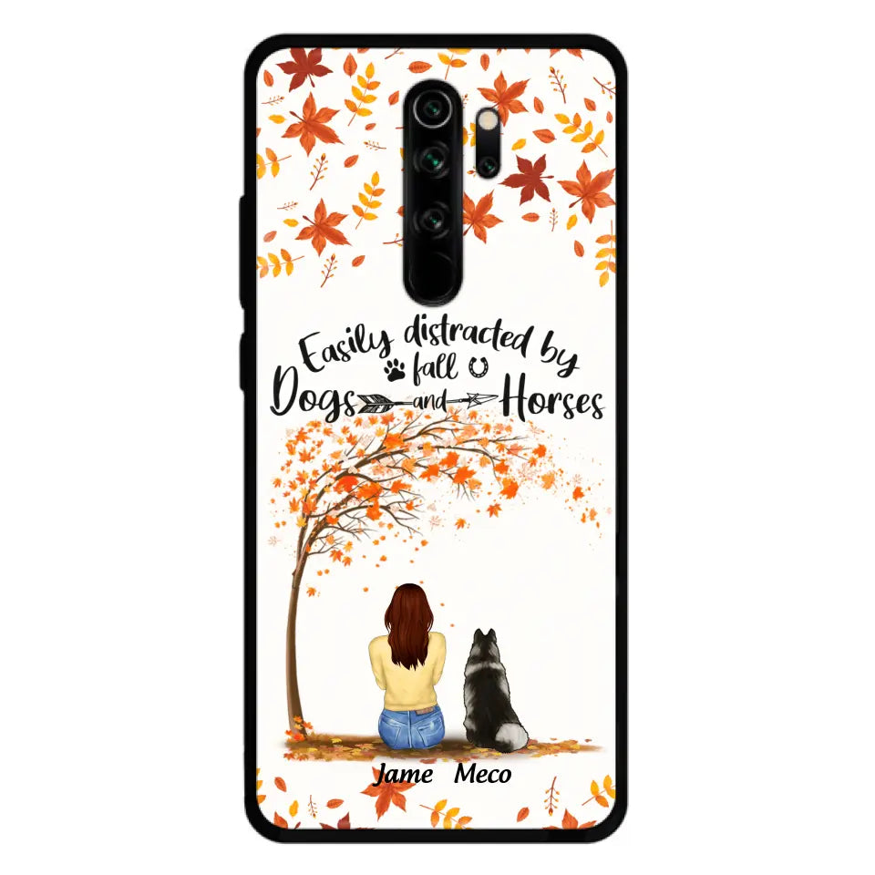 Personalized Horse Dog Mom In Autumn Phone Case - Up to 3 Horses/Dogs - Case For Xiaomi, Oppo And Huawei