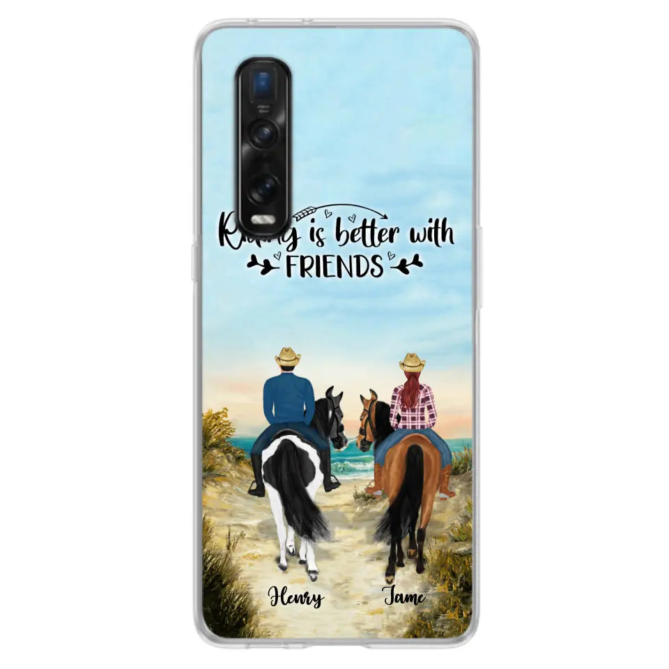 Personalized Friend Riding Horse Phone Case - Best Gift For Horse Lover - Riding Is Better With Friends - Case For Xiaomi, Oppo And Huawei