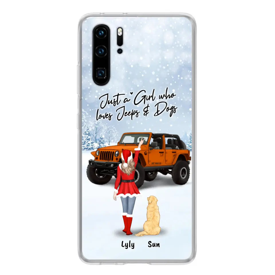 Personalized Christmas Off-road Girl Phone Case - Girl With Up to 4 Pets - Christmas Gift For Dog/Cat Lover - Just A Girl Who - Case For Xiaomi, Oppo And Huawei