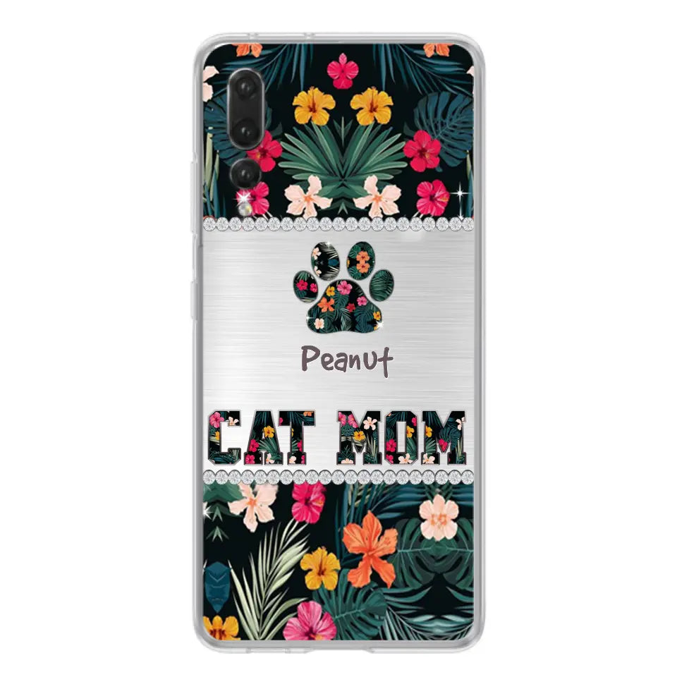 Personalized Custom Phone Case Cat Mom Met Pattern - Gifts Idea For Cat Lover - Cat Mom - Case For Xiaomi, Huawei And Oppo
