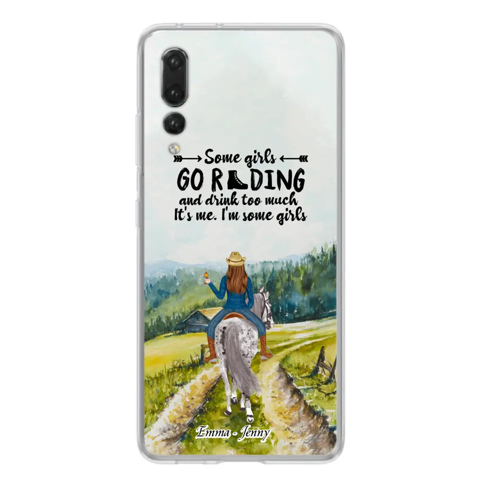 Personalized Riding Horse Phone Case - Up to 2 Girls - Best Gift For Horse Lover/Friends - Some Girls Go Riding And Drink Too Much It's Me - Case For Xiaomi, Huawei & Oppo
