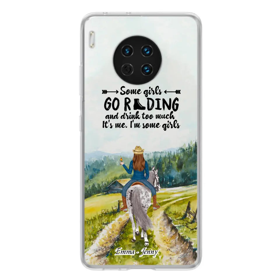 Personalized Riding Horse Phone Case - Up to 2 Girls - Best Gift For Horse Lover/Friends - Some Girls Go Riding And Drink Too Much It's Me - Case For Xiaomi, Huawei & Oppo