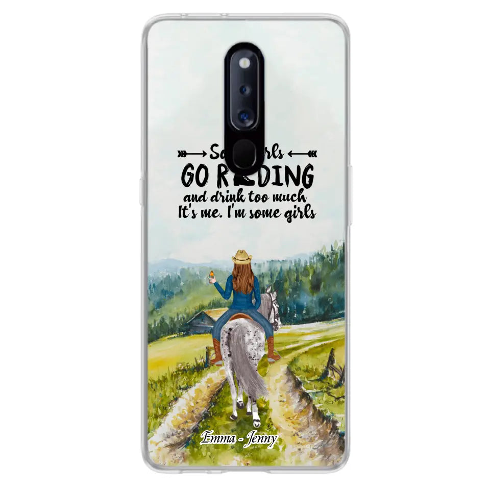 Personalized Riding Horse Phone Case - Up to 2 Girls - Best Gift For Horse Lover/Friends - Some Girls Go Riding And Drink Too Much It's Me - Case For Xiaomi, Huawei & Oppo