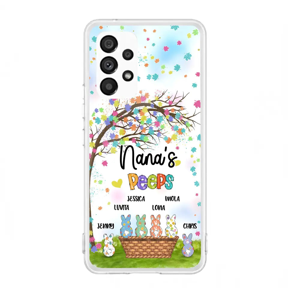 Custom Personalized Nana's Peeps Phone Case- Gift Idea For Easter Day - Upto 6 Bunnies - Nana's Peeps - Cases For iPhone & Samsung