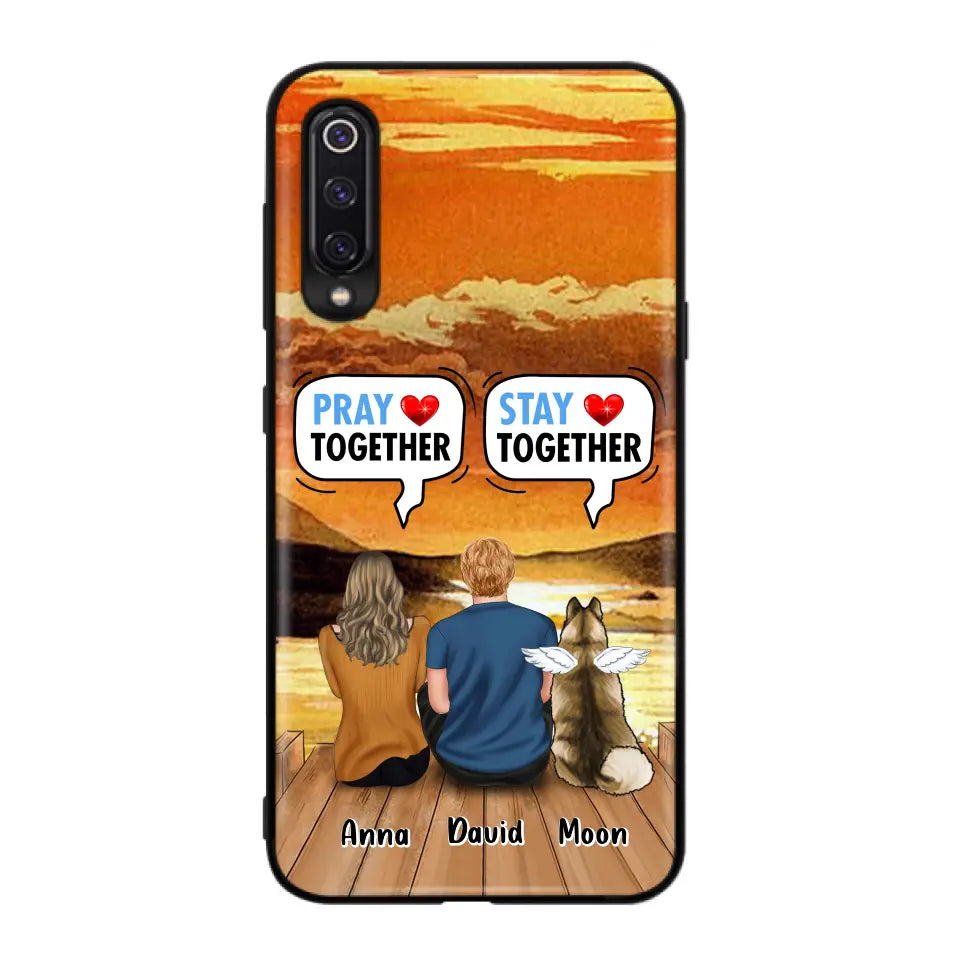 Personalized Couple With Pet Phone Case - Couple With Up to 2 Pets - Gift Idea For Dog/Cat Lover - Pray Together Stay Together - Case For Xiaomi, Oppo And Huawei