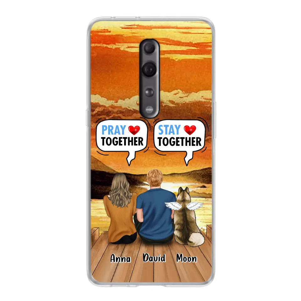 Personalized Couple With Pet Phone Case - Couple With Up to 2 Pets - Gift Idea For Dog/Cat Lover - Pray Together Stay Together - Case For Xiaomi, Oppo And Huawei