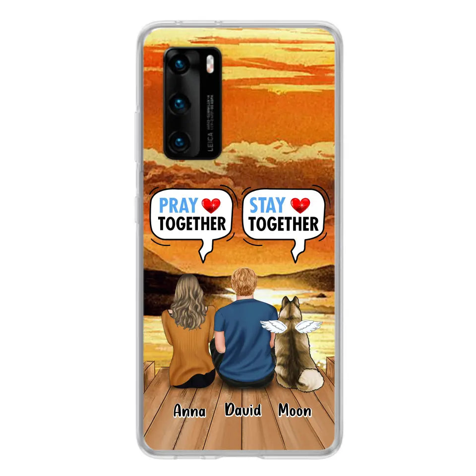 Personalized Couple With Pet Phone Case - Couple With Up to 2 Pets - Gift Idea For Dog/Cat Lover - Pray Together Stay Together - Case For Xiaomi, Oppo And Huawei