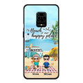 Custom Personalized Summer Beach Picnic Camping Phone Case - Upto 5 People - Gift Idea For Camping Couple/ Friends - The Beach Is Our Happy Place - Case For Xiaomi, Oppo And Huawei