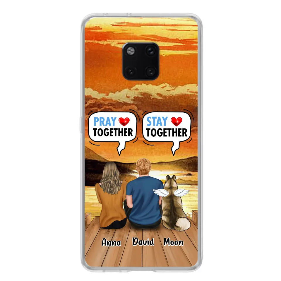Personalized Couple With Pet Phone Case - Couple With Up to 2 Pets - Gift Idea For Dog/Cat Lover - Pray Together Stay Together - Case For Xiaomi, Oppo And Huawei