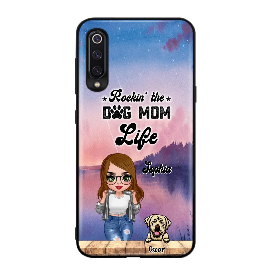 Custom Personalized Dog Mom Chibi Front Phone Case - Gifts For Dog Lover With Up to 4 Dogs - Rockin' The Dog Mom Life - Case For Xiaomi, Oppo And Huawei