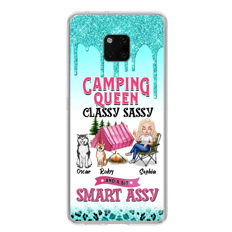 Custom Personalized Camping Huawei/Oppo/Xiaomi Case - Gift for Camping Lovers, Dog Mom - Camping Queen Dog Mom - Up to 2 Dogs - Camping Queen classy sassy and a bit smart