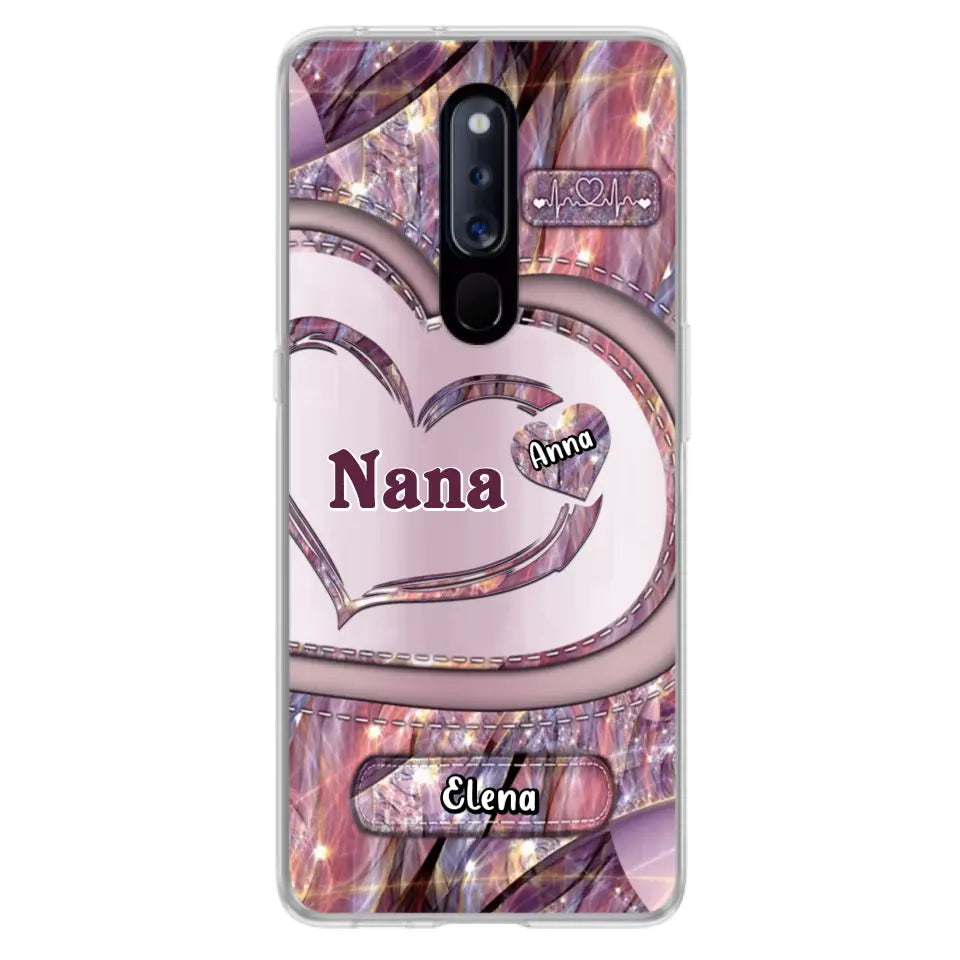 Custom Personalized Grandma With Sweet Heart Kids Phone Case - With Up To 9 Kids - Best Gift Idea For Grandma - Cases For Oppo, Xiaomi And Huawei