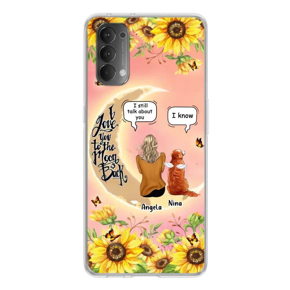 Custom Memorial Pet Sunflower Phone Case - Adult/Couple With Up to 4 Pets - Memorial Gift Idea For Dog/Cat Lovers - I Love You To The Moon & Back - Case For Xiaomi, Oppo And Huawei