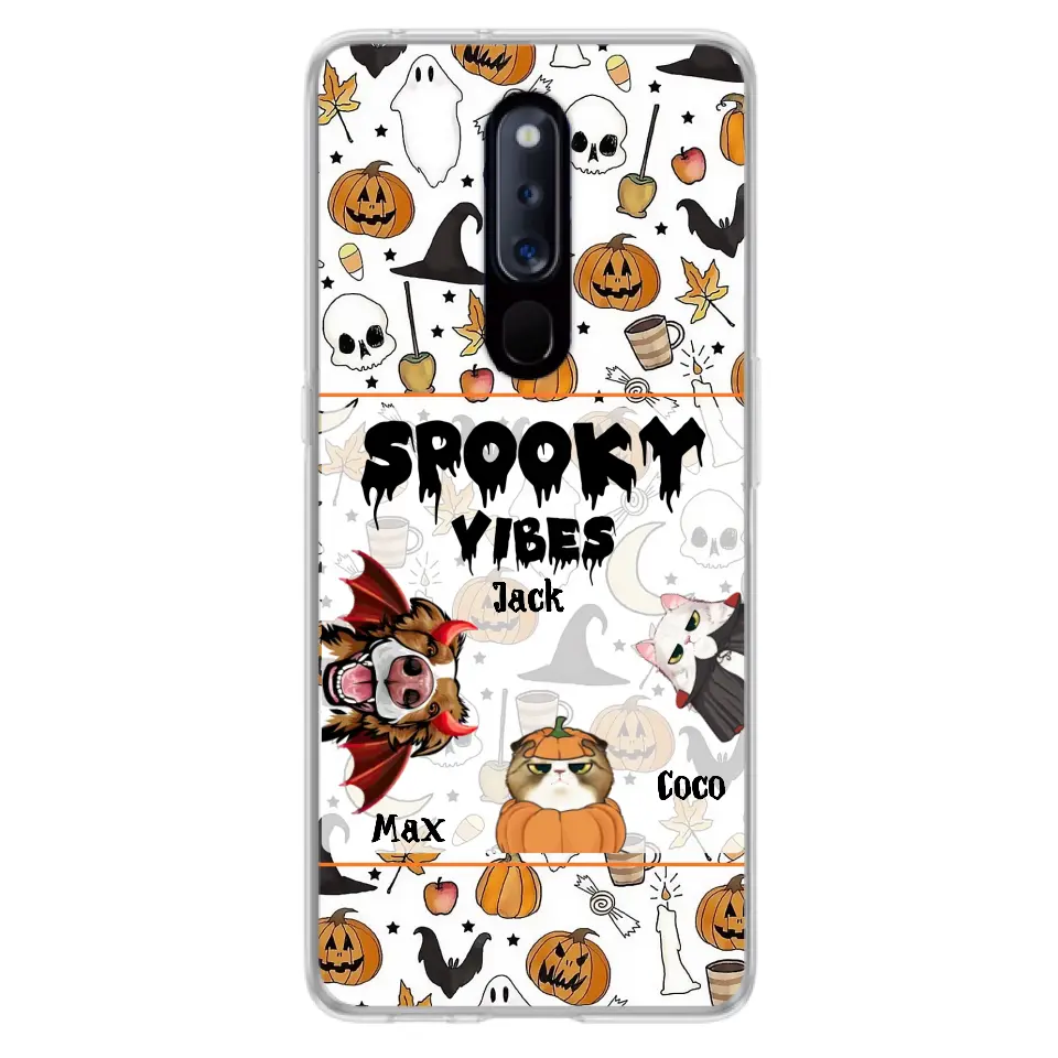 Personalized Halloween Pet Phone Case - Up to 3 Pets - Gift Idea For Dog/Cat Owners - Spooky Vibes - Case for Oppo/Xiaomi/Huawei
