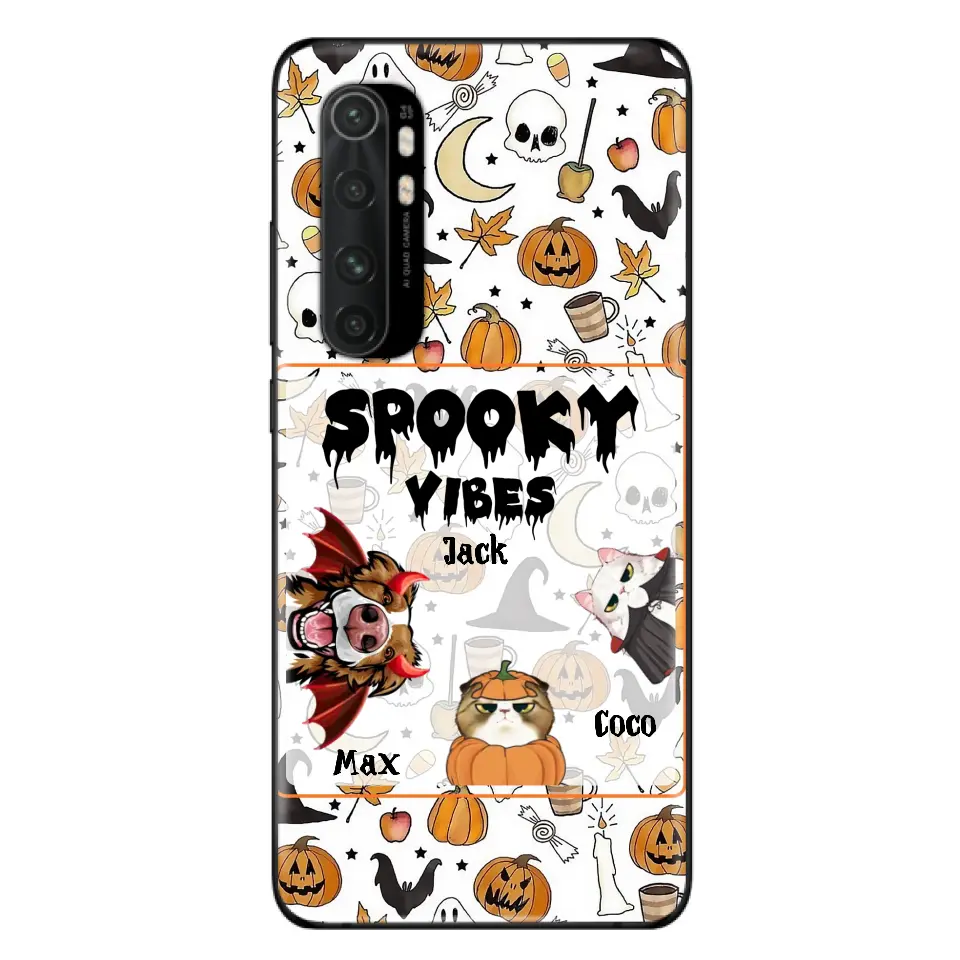 Personalized Halloween Pet Phone Case - Up to 3 Pets - Gift Idea For Dog/Cat Owners - Spooky Vibes - Case for Oppo/Xiaomi/Huawei