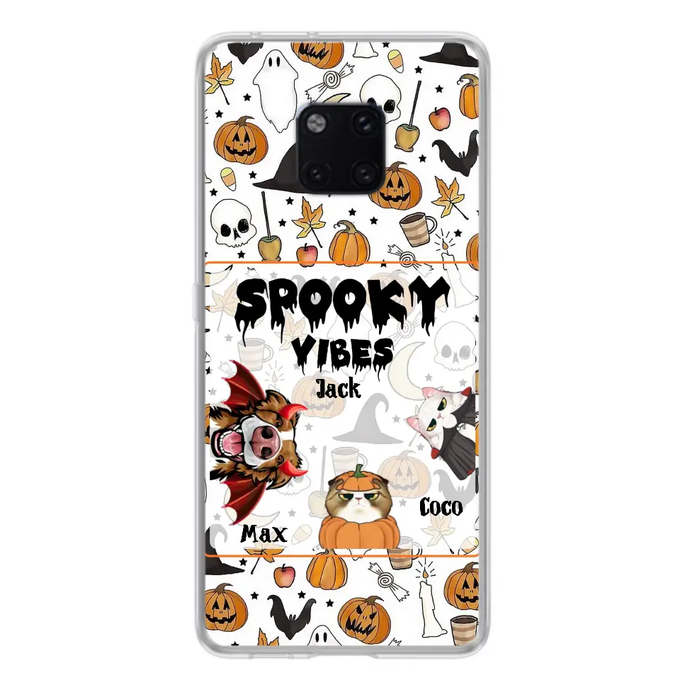 Personalized Halloween Pet Phone Case - Up to 3 Pets - Gift Idea For Dog/Cat Owners - Spooky Vibes - Case for Oppo/Xiaomi/Huawei