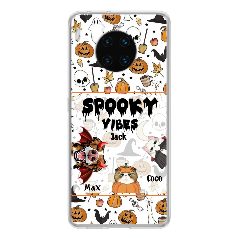 Personalized Halloween Pet Phone Case - Up to 3 Pets - Gift Idea For Dog/Cat Owners - Spooky Vibes - Case for Oppo/Xiaomi/Huawei