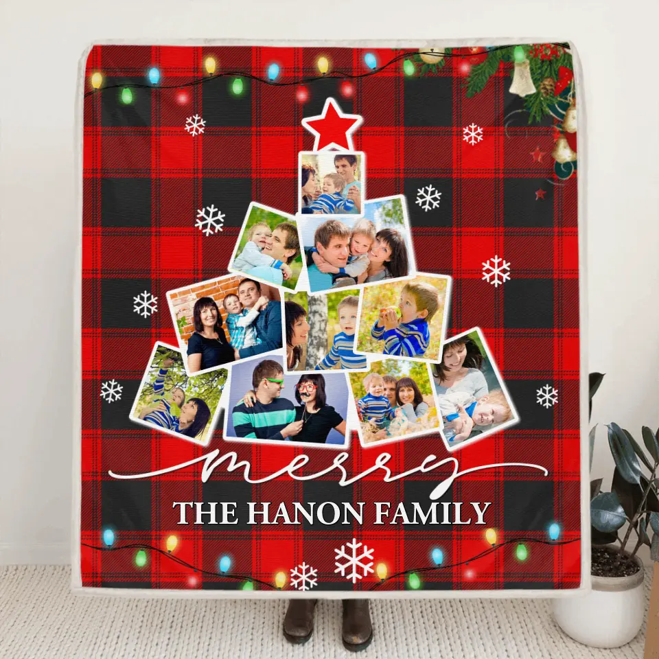 Personalized Christmas Family Tree Blanket - Best Gift For The Whole Family