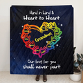 Personalized Grandma Blanket - Up to 10 Kids - Grandma Whenever You Touch This Heart