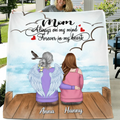 Personalized Memorial Mom/Dad Fleece Blanket/Quilt - Memorial Gift Idea - Always On My Mind, Forever In My Heart