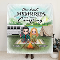 Personalized Camping Quilt/Fleece Throw Blanket - Up to 5 People - Best Gift For Camping Lovers - The Best Memories Are Made Camping