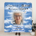 Personalized Memorial Photo Quilt/Fleece Throw Blanket - Memorial Gift Idea For Mother's Day/Father's Day - A Big Piece Of My Heart Lives In Heaven