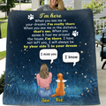 Personalized Memorial Dog Mom Quilt/Fleece Blanket - Up to 4 Dogs - Gift Idea For Dog Lover - I'm Here