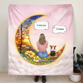 Personalized Memorial Pet Fleece Throw Blanket/Quilt - Up to 3 Dogs/Cats/Rabbits - Memorial Gift Idea for Pet Owners