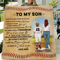 Personalized Baseball Quilt/Fleece Blanket - Christmas/Birthday Gift Idea For Son - To My Son