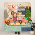 Personalized Family Movie Watching Fleece Throw Blanket/Quilt - Adult/Couple With Up to 2 Kids And 3 Pets - Christmas Gift For Couple/Family/Dog/Cat Lover - This Is Our Christmas Movie Watching Blanket