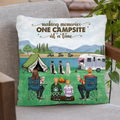Personalized Camping Pillow Cover/Quilt/Fleece Blanket - Adult/Couple/Single Parent/Parents with Up to 2 Kids And 3 Pets - Gift Idea For Couple/Camping - Making Memories One Campsite At A Time