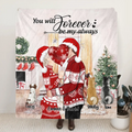 Personalized Kissing Couple Xmas Quilt/Fleece Blanket - Couple With Up to 3 Pets - Best Gift For Christmas - You Will Forever Be My Always - EWFNOK