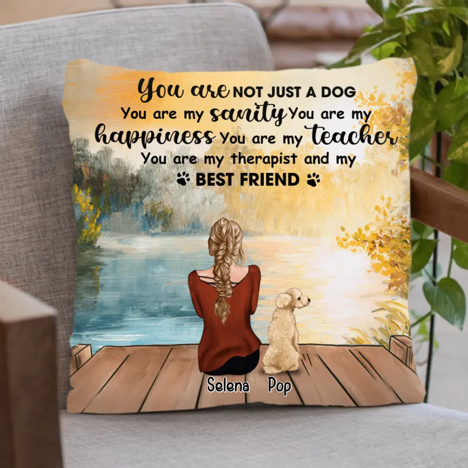 Personalized Dog Mom Quilt/Fleece Blanket, Pillow Cover - Woman With Up to 5 Dogs - Best Gift For Dog Lover  - You Are Not Just A Dog