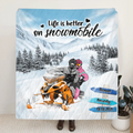 Personalized Snowmobile Quilt/Fleece Blanket/Pillow Cover - Best Gift For Couple - Life Is Better On Snowmobile
