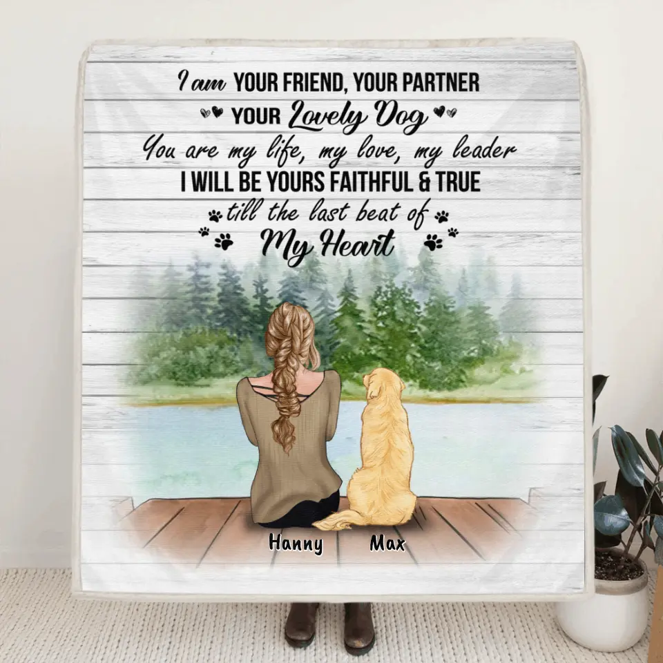 Personalized Dog Mom Quilt/Fleece Blanket/Pillow Cover - Up to 5 Dogs - Best Gift For Dog Lovers - I'm Your Friend, Your Partner - TBZX4U