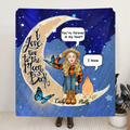 Personalized I Love You To The Moon & Back Chicken Lover Quilt/Fleece Blanket - Up to 5 Chickens