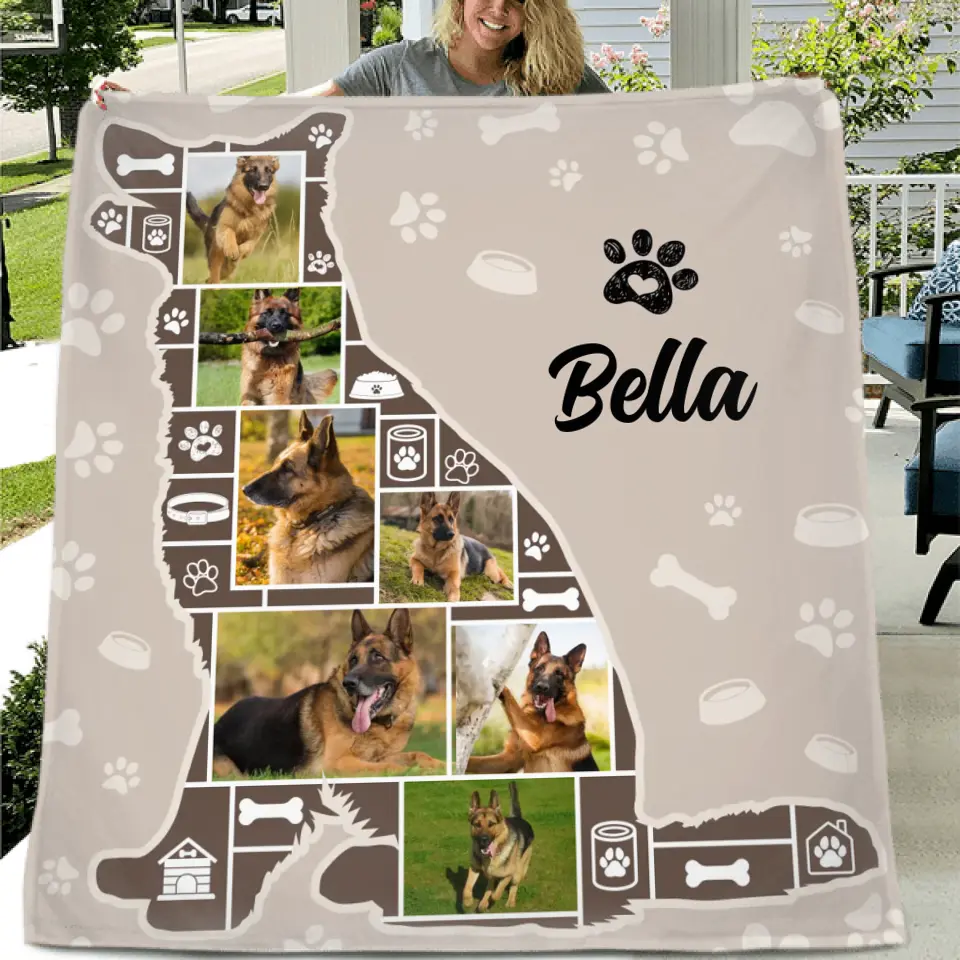 Personalized Dog Photo Fleece Throw Blanket & Quilt - Upload Photo - Gift Idea for Dog Owners