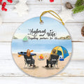 Personalized Kayak Camping Ornament - Couple With Up to 3 Dogs - This Is Our Happy Place