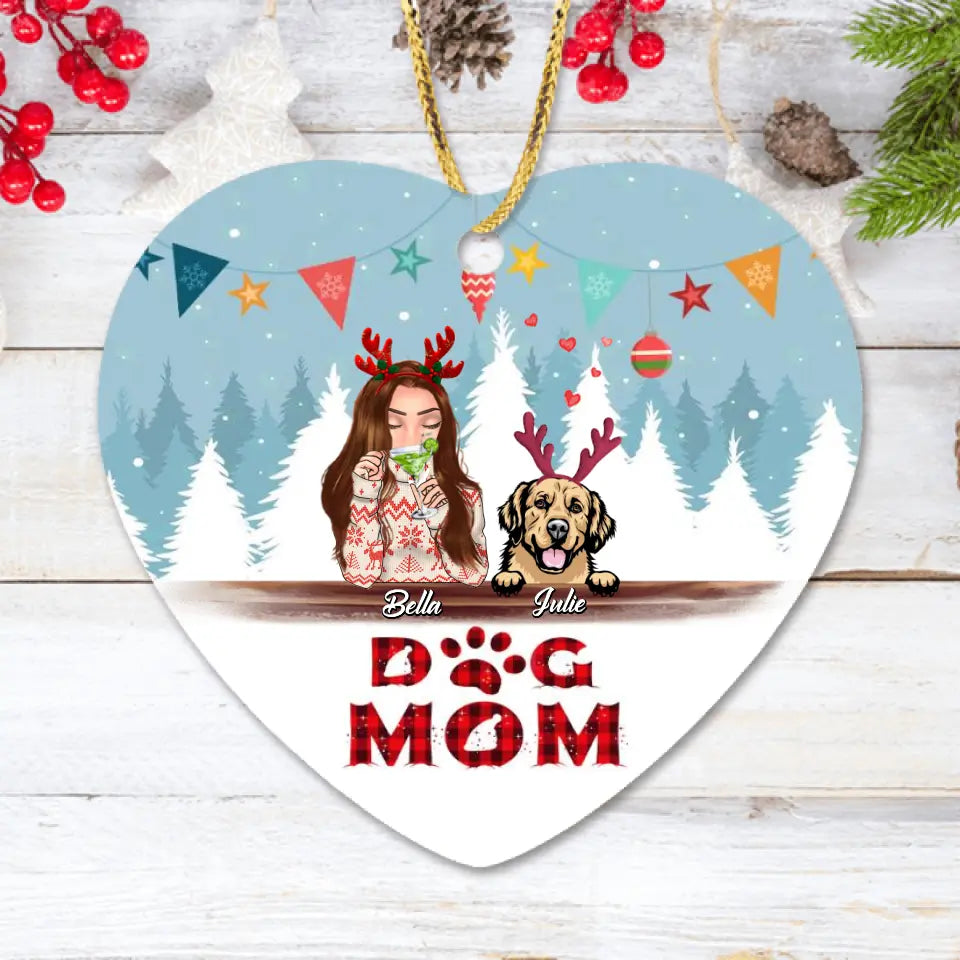 Personalized Pet Mom Xmas Ornament - Up to 4 Pets - Best Gift For Dog/Cat Lover - 2T7CRT