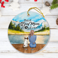 Personalized Pet Mom/Dad Ornament - Mom/Dad With Up to 4 Dogs/4 Cats - Best Gift For Dog/Cat Lover - Life Is Better With Dogs