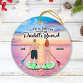 Personalized Stand Up Paddle Boarding Ornament  - Couple Up to 2 Pets - Gift For The Couple - Life Is Better With A Paddle Board - BWALPG