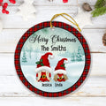 Personalized Gnomies Family Ornament - Adult/Couple With Up to 3 Kids - Christmas Gift For Family