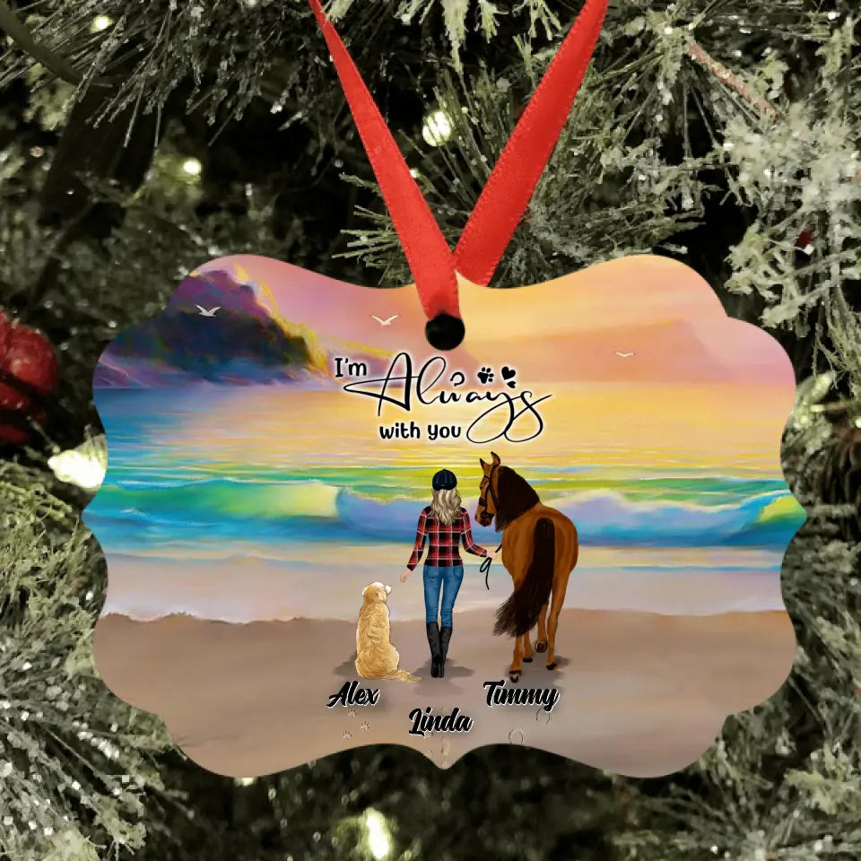 Personalized Footprint Ornament - Up to 2 Pets - Best Gift Dog Lovers/Horse Lovers - Never Walk Alone - G7PP86