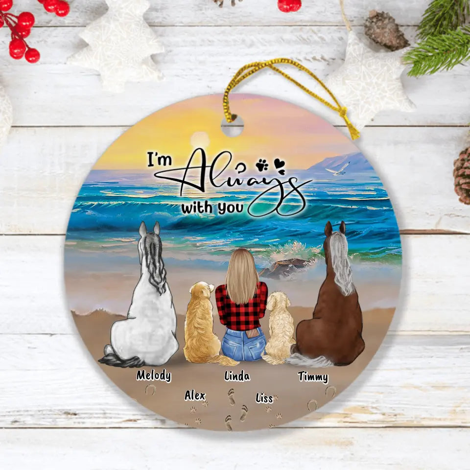 Personalized Footprint Ornament - Up to 4 Pets - Best Gift Dog Lovers/Horse Lovers - Never Walk Alone - G7PP86
