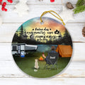 Personalized Night Camping Ornaments - Best Gift For Camping Lover - Couple/Single Parent/Solo - Up to 5 Kids and 3 Pets
